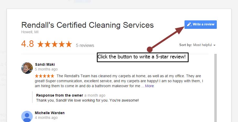 Rendall's 5 Star Reviews